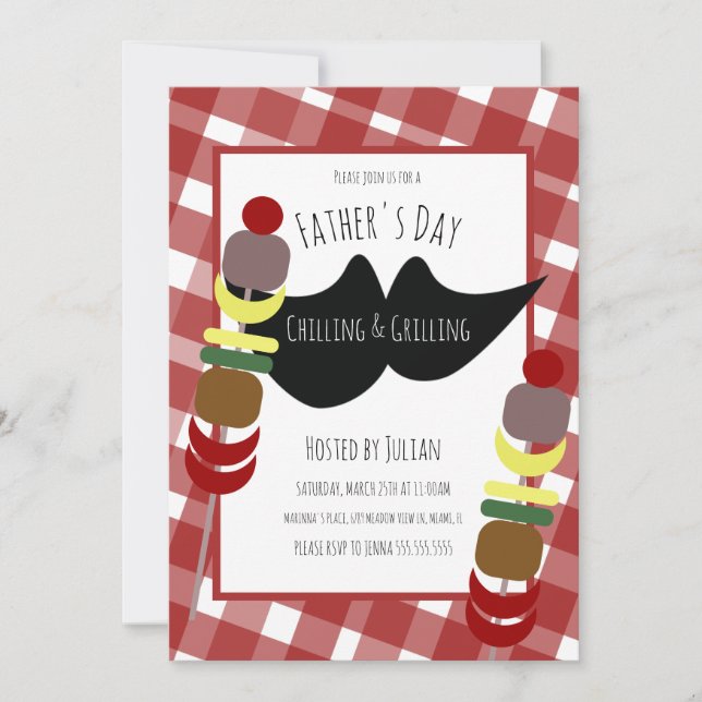Father's Day BBQ Picnic Chilling Grilling  Invitation (Front)