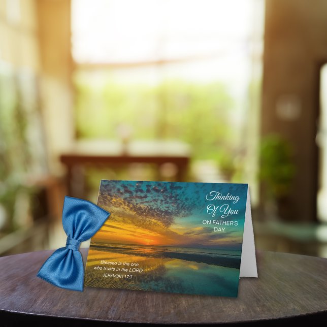 Father's Day Beach Ocean Sunset Greeting Card (Creator Uploaded)