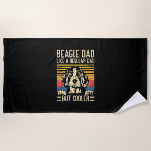 Father's Day Beagle Dog Dad Beach Towel