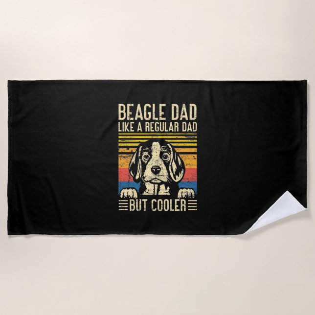 Father's Day | Beagle Dog Dad Beach Towel (Front)