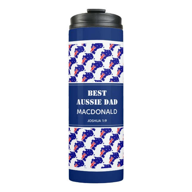 Father's Day BEST AUSSIE DAD Custom Australia Thermal Tumbler (Front)