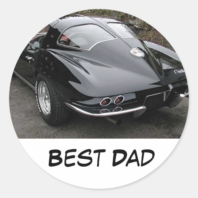 Father's Day Best Dad Classic Round Sticker (Front)