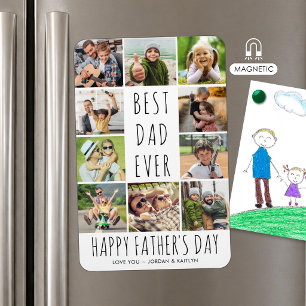 Father's Day Best Dad Ever 10 Photo Collage Magnet