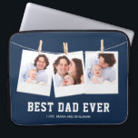 Father's Day | Best Dad Ever 3 Photo Collage Laptop Sleeve<br><div class="desc">Upload your favourite photos and add your names to make your own unique personalised father's day gift.</div>