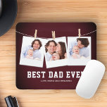 Father's Day | Best Dad Ever 3 Photo Collage Mouse Pad<br><div class="desc">Upload your favourite photos and add your names to make your own unique personalised father's day gift.</div>