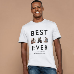 Father's Day Best Dad Ever 3 Photo Collage Tri-Blend Shirt