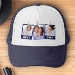 Father's Day | Best Dad Ever 3 Photo Collage Trucker Hat<br><div class="desc">Upload your favorite photos to make your own unique personalized father's day gift.</div>