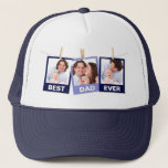 Father's Day | Best Dad Ever 3 Photo Collage Trucker Hat<br><div class="desc">Upload your favorite photos to make your own unique personalized father's day gift.</div>