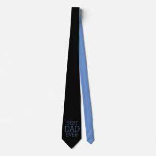 Fathers Day Best Dad Ever Black and Blue Tie