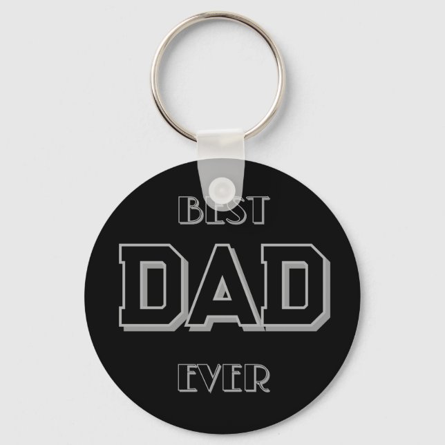 Father's Day Best Dad Ever Black Key Ring (Front)