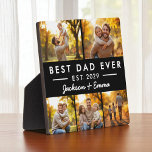 Father's Day Best Dad Ever Black Photo Collage Plaque<br><div class="desc">fathers day gift,  best dad ever,  black photo collage,  custom photo gift,  personalised dad gift,  modern fathers day,  family photo display,  gift from kids,  keepsake for dad,  sentimental dad gift,  custom name plaque,  fathers day decor,  five photo collage,  fathers day photo</div>