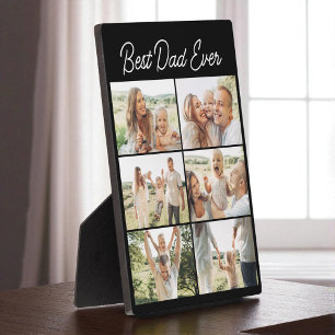 Father's Day Best Dad Ever Custom 6 Photo Collage Plaque