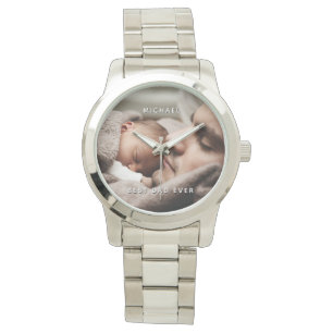 Father's Day Best Dad Ever Custom Name & Photo Watch