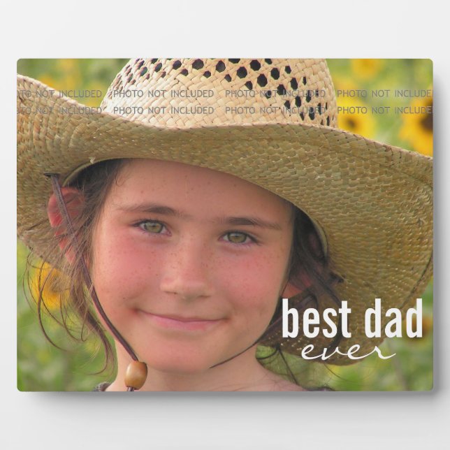 Father's Day Best Dad Ever Custom Photo Plaque (Front)