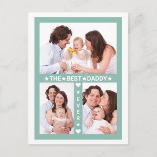 Father's Day Best Dad Ever Family Photo Collage Postcard