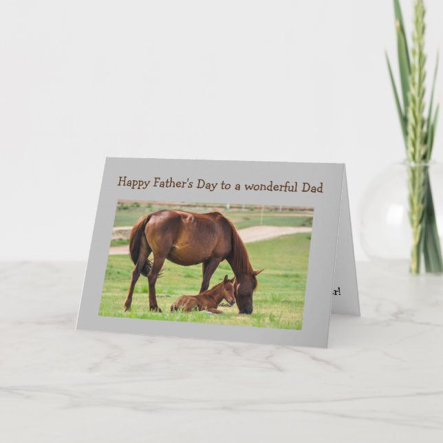 Father's Day Best Dad Ever Horses Card (Front)
