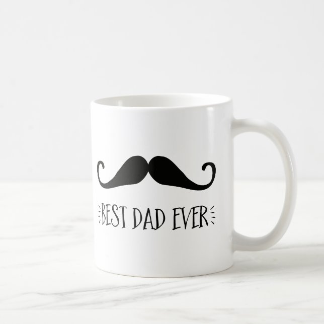 Father's Day Best Dad Ever Moustache Coffee Mug (Right)