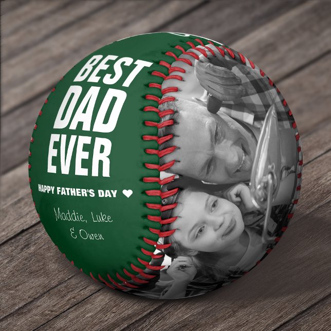 Father's Day Best Dad Ever Photos Personalised Baseball (Creator Uploaded)