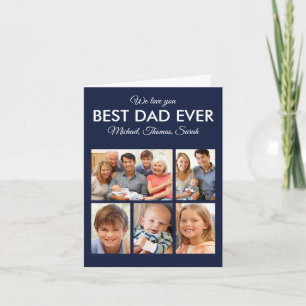 Fathers Day Best Dad Ever Trendy Photo Collage Card