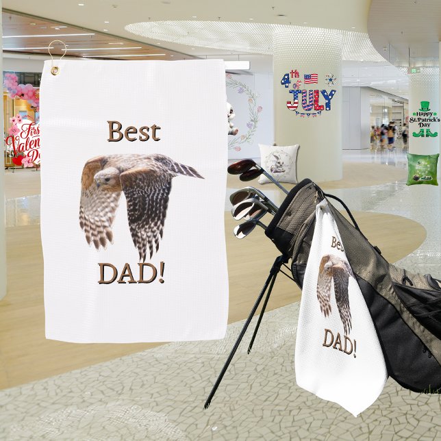 Father's Day "Best Dad" Hawk  Golf Towel (Creator Uploaded)