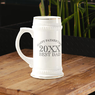 Fathers Day Best Dad Message Year Beer Stein