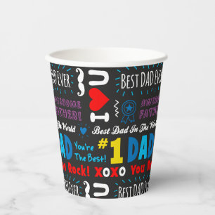 Father's Day Best Dad Sayings Paper Cups