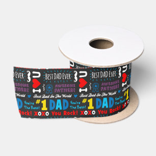 Father's Day Best Dad Sayings Satin Ribbon