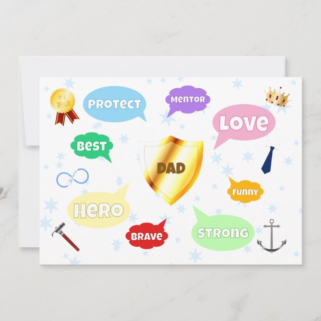 Fathers Day Best Dad Word Clouds King Crown Love (Front)