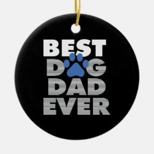 Father's Day Best Dog Dad Ever Ceramic Tree Decoration
