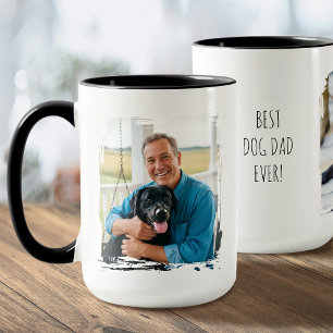 Father's Day Best Dog Dad Ever Custom Photo Modern Mug