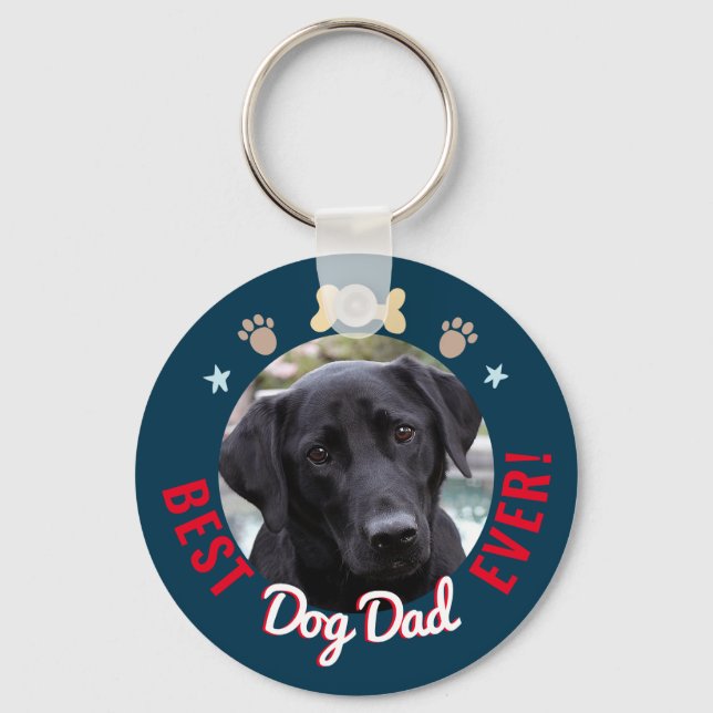 Father's Day Best Dog Dad Ever Key Ring (Front)