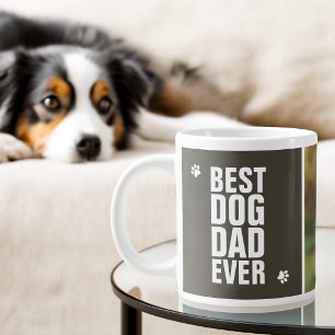 Fathers Day Best Dog Dad Ever Photo Large Coffee Mug