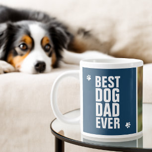 Father's Day Best Dog Dad Ever Photo Large Coffee Mug