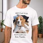 Father's Day Best Dog Dad Personalised Pet Photo T-Shirt<br><div class="desc">"Best Dad Ever ~ Happy Dad's Day." ! ... This Fathers Day give your favourite dog dad a cute personalised pet photo dog dad shirt from his best friend. Personalise this fathers day dog dad shirt with the dog's name & favourite photo. Visit our collection for the best dog lover...</div>