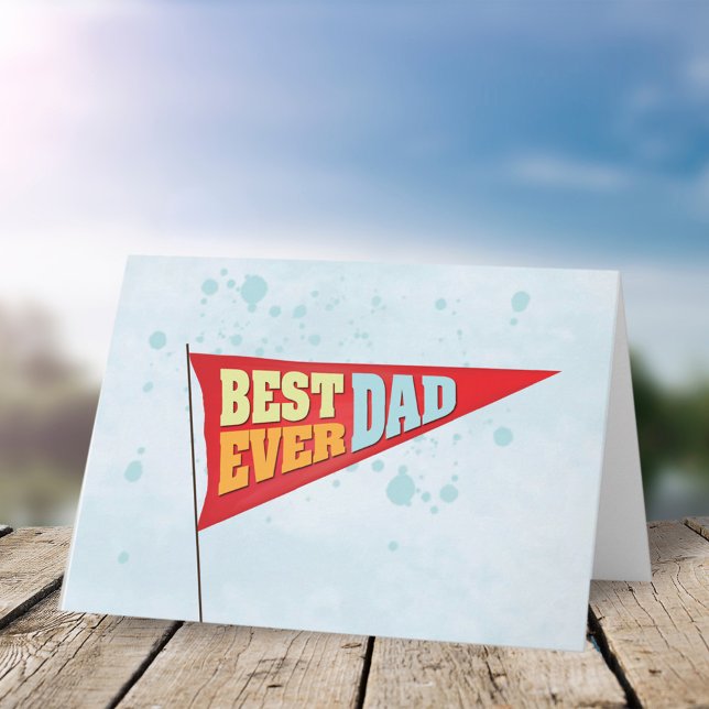Father's Day Best Ever Dad Pennant Card (Creator Uploaded)