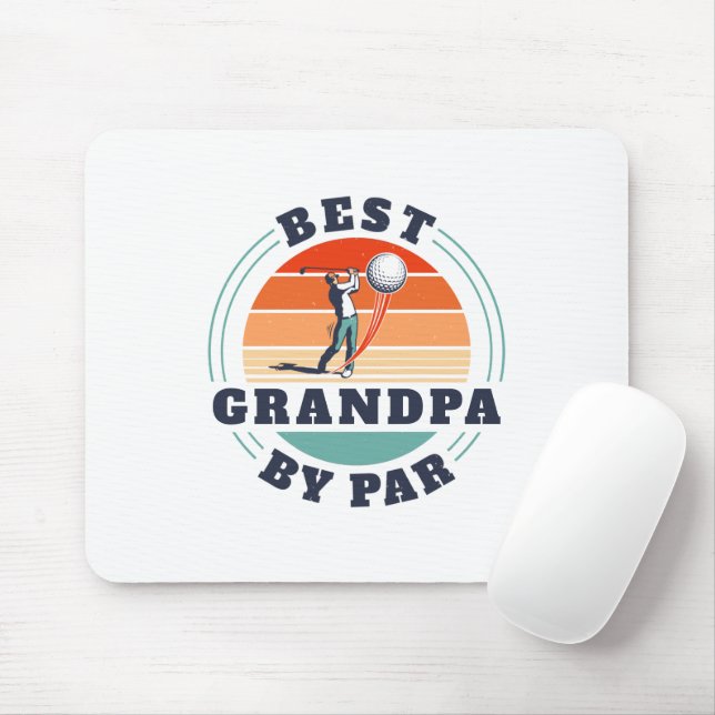 Fathers Day Best Grandpa By Par Custom Retro Mouse Pad (With Mouse)