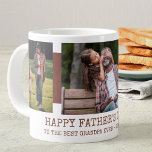 Fathers Day Best Grandpa Ever 3 Photo Rust Brown Large Coffee Mug<br><div class="desc">Personalised Fathers Day Mug for Grandpa. This photo mug has a smart rust brown and white design with trendy typewriter typography. The photo template is ready for you to add 3 of your favourite family pictures (2x portrait and 1x landscape will be easiest to work with). You can also customise...</div>