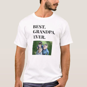 Fathers Day Best Grandpa Ever Grandkids Photo T-Shirt