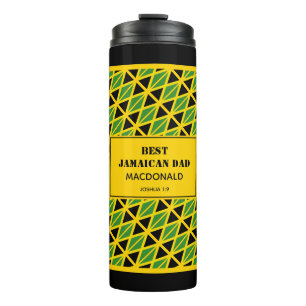 Father's Day BEST JAMAICAN DAD Flag Custom Jamaica Thermal Tumbler