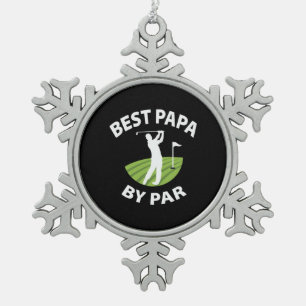 Father's Day Best Papa By Par Snowflake Pewter Christmas Ornament
