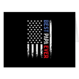 Father's Day Best Papa Ever with US American Flag