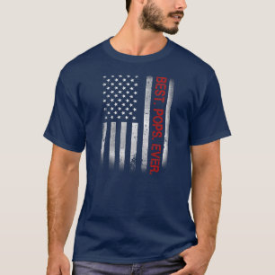 Father's day Best Pops ever with US american flag T-Shirt