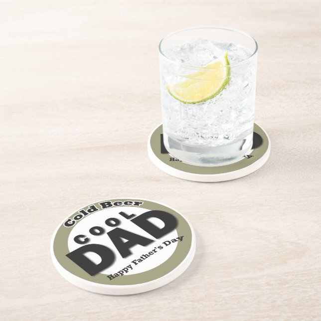 Father's Day Beverage or Beer Bottle Label Coaster (Side)
