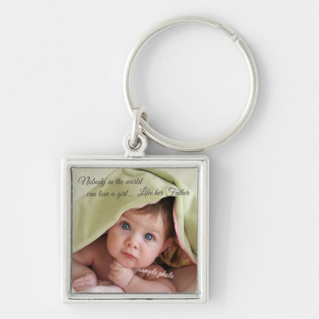 Father's Day Birthday, Daughter, Custom Photo Key Ring (Front)