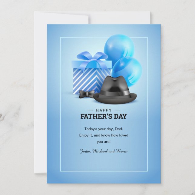 Father's Day Blue Holiday Card (Front)