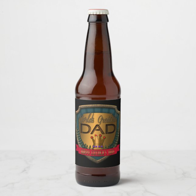 Father's Day Bottle Labels | World's Greatest Dad (Front)