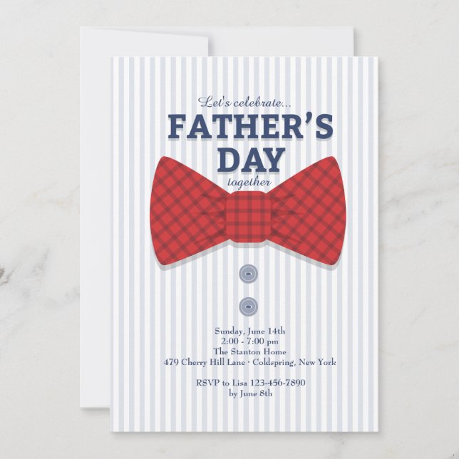 Father's Day Bow Tie Invitation (Front)