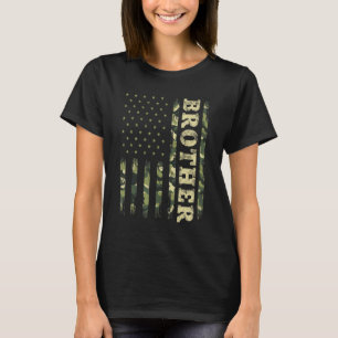 Fathers Day  Bro Brother Camouflage American Flag T-Shirt