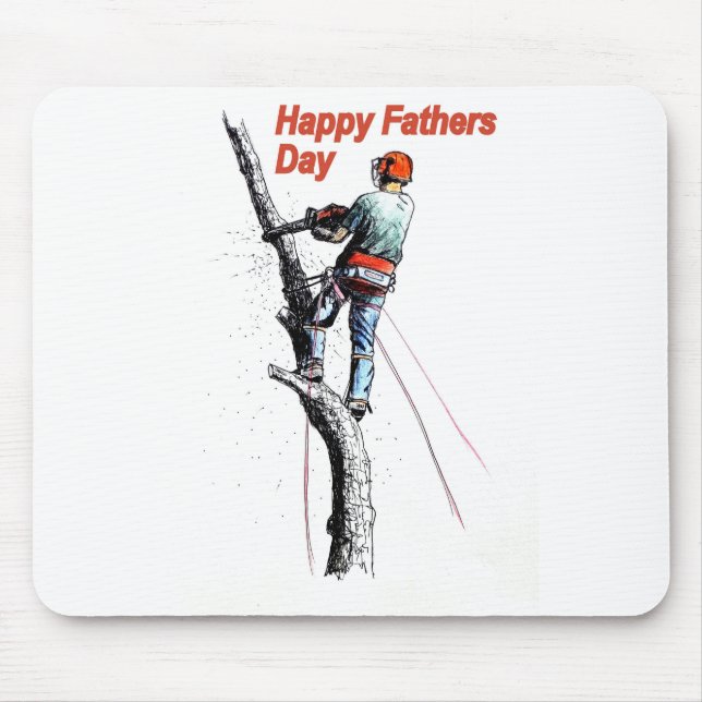 Fathers day card Arborist / Tree Surgeon chainsaw Mouse Pad (Front)