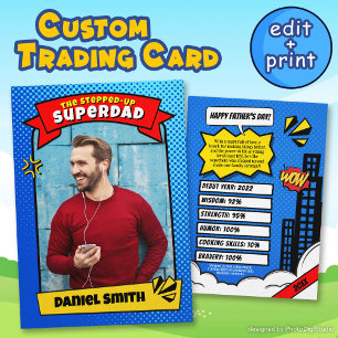 Fathers Day Card Comic Stepped Up Dad Trading Card